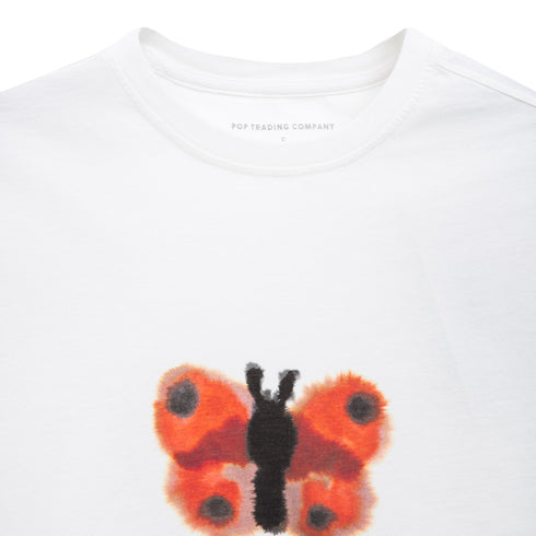 POP Trading Company Rop Butterfly T-Shirt White POPAW23_02-024 Degli Uberti